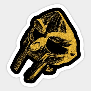 MF Doom Mask Yellow Sticker